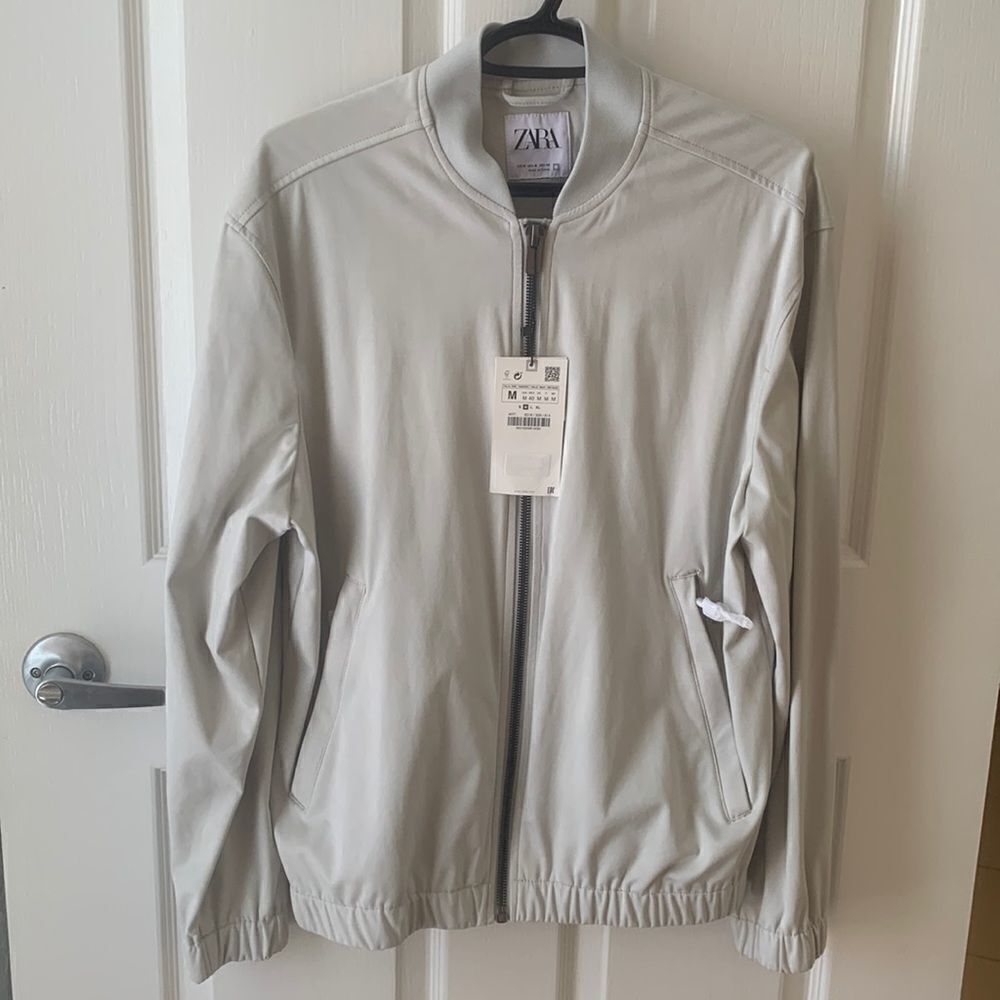 Men’s Grey Zara Bomber Jacket, Brand New